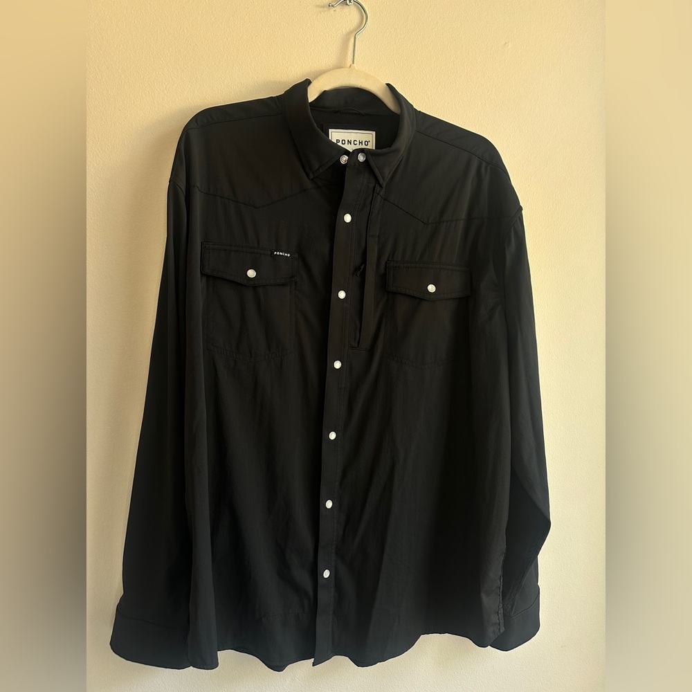 Poncho Pearl Snap Button Down Shirt for Men